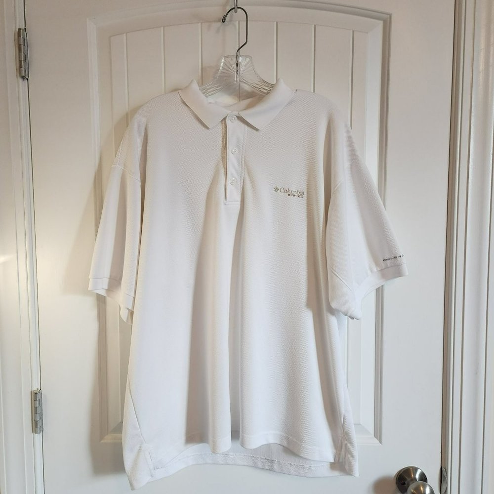Mens White Columbia Shirt Performance Fishing Gear Large